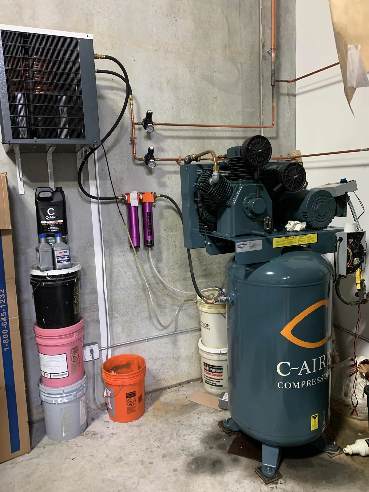 C-Aire 7.5 HP 80 Gal installed at Viridian Weapon Technology